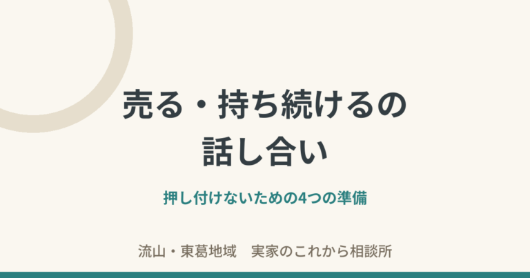 売る持ち続けるの話し合い